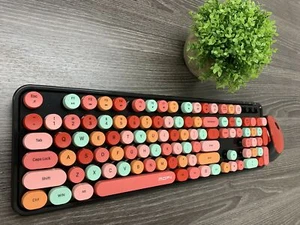 Combo inalámbrico de teclado y mouse Mofii, teclas redondas multicolores, PC/Laptop/Mac - Imagen 1 de 11