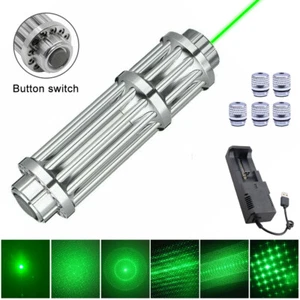 Rechargeable Green Laser  SOS High Power Flashlight Laser& 5x Laser Lamp Head - Picture 1 of 10