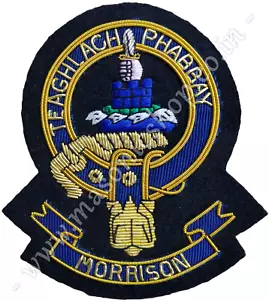 SCHOTTISCHER CLAN WAPPEN ABZEICHEN HANDGESTICKT PATCH - MORRISON - Bild 1 von 2