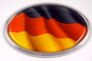 German Decal Germany Deutschland Flag Car Chrome Emblem Sticker - Imagen 1 de 1