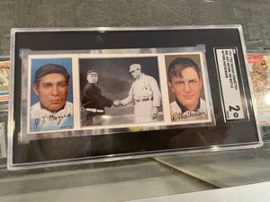 1912 T202 #85 HASSAN CIGARETTES CHIEF MEYERS CHRISTY MATHEWSON CARD PSA 2 GOOD 2 - Picture 1 of 2