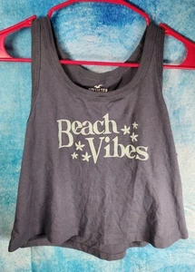 Hollister Mädchen grau Grafik (Beach Vibes) Tank Top Shirt Größe (M) EPOC  - Bild 1 von 4