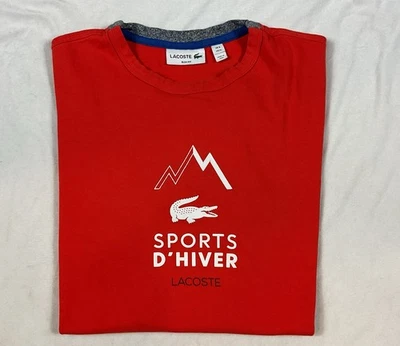 Lacoste Sports D'Hiver Shirt Mens Slim Fit Red Size XL RARE! - Image 1 of 4