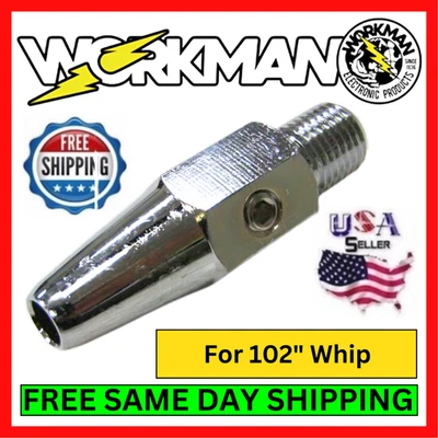 Разъем основания для крепления шпильки антенны персональной радиосвязи Workman AS-1 3/8-24 для 102-дюймовых хлыстовых грузовиков - Изображение 1 из 4