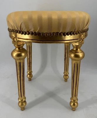 Casa Padrino Barock Hocker Gold / Antik Gold H. 53 cm - Barockstil Sitzhocker - Bild 1 von 2
