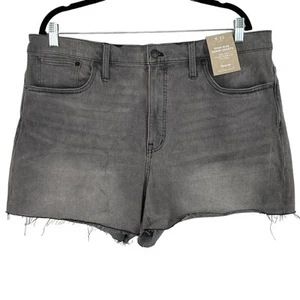 Madewell High-Rise Denim Cut-Off Jean Shorts Gray Slater Wash 33W/38W NWT - Bild 1 von 12