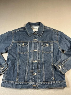 Old Navy Jacket Mens Large Blue Denim Trucker Button Front Pockets Casual - Image 1 of 4