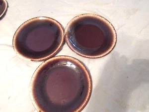 Vintage braune Tropfglasur Salatteller - 3 davon - keine Markierungen - vielleicht Rumpf - Bild 1 von 2