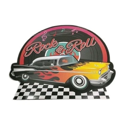 Rock And Roll Poster With 57 Chevy , Double-sided Poster, Minor Damage 11"X12" - Image 1 of 4