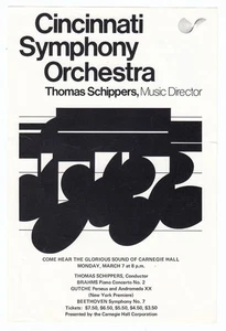1977 Carnegie Hall NY Cincinnati Symphony Conductor Thomas Schippers Add Program - Picture 1 of 2