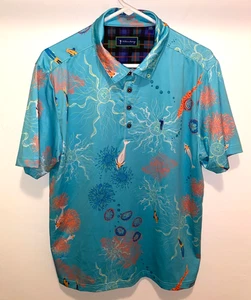 William Murray Golf Polo Shirt Mens sz L Electric Sea New Blue Short Sleeve - Picture 1 of 7