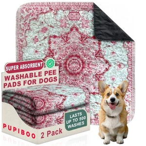 PUPIBOO Washable Pee Pads for Dogs - Super Absorbent Reusable Puppy Training Pad - Picture 1 of 2