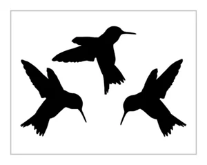 Plantilla Trío Colibrí Tres 3 Pájaros Voladores 8"" x 10"" Hoja Reutilizable S1263 - Imagen 1 de 2