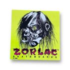Zorlac Shrunken Head Pushead Skateboard Tribute Sticker Yellow Vintage Skate