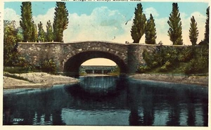 Bridge in Fenway - Boston, Massachusetts Postcard 1934 - Picture 1 of 2