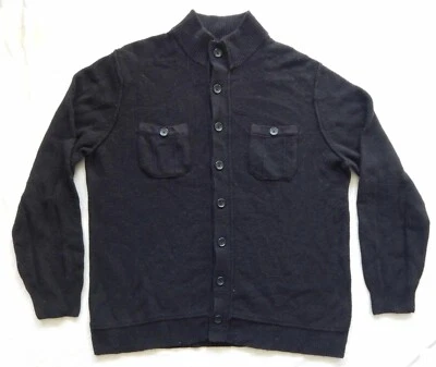 Cárdigan negro de lana pura de cordero suéter cuello alto - XL para hombre Tasso Elba Foto 1 de 4