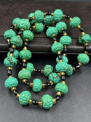 Cadena turquesa antigua china de 0,37 pulgadas, 30 piezas Foto 1 de 4