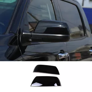 Gloss Black Rearview Side Mirror Cover Cap Trim For Toyota Tundra Sequoia 07-21 - Foto 1 di 9