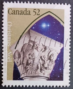 1995 Canada 1586 52C The Annunciation Christmas Noel Sculptures Used - Picture 1 of 1
