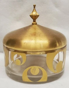 Anatoli Glass Candy Dish with gold lid - Picture 1 of 12