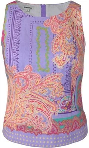 J. Peterman Sleeveless Paisley Top 100% Linen -new- nwt - Picture 1 of 5