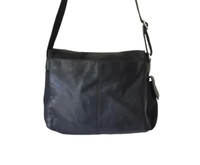 Fossil Crossbody Bag Black Shoulder Leather Microfiber Work Fashion Business - Image 1 of 4