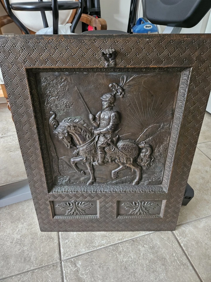 Peerless Mfg Co. Antique Cast Iron Fireback  - Image 1 of 4