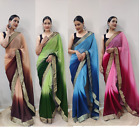 one minute Ready to wear georgette saree indian wedding designer readymade sari