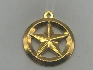 Colgante Llavero Estrella En Un Círculo 3/4" Diámetro Pequeño Tono Dorado o Tono Latón - Imagen 1 de 5