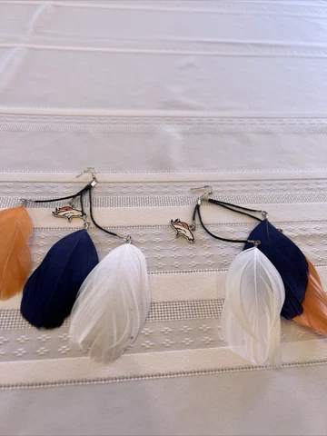 Fan Feather Earring - NFL Denver Broncos Football Cover