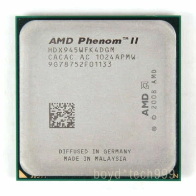 AMD Phenom II X4 945 CPU Processor HDX945WFK4DGM 3 GHz 667 MHz Socket AM3 - Image 1 of 2