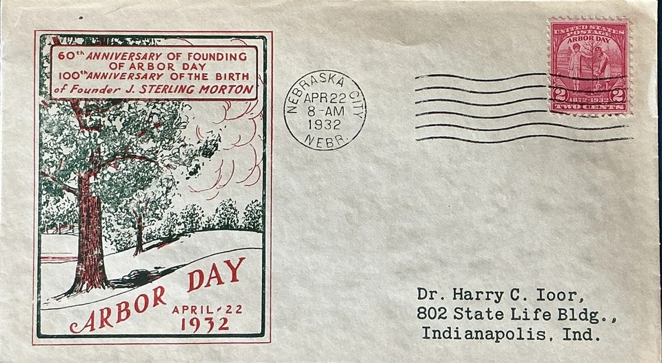 Ioor 717-1 Arbor Day 1932 Addressed to Dr. Harry Ioor - Image 1 of 1
