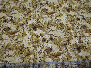 Tela de algodón de 3 yardas - telas QT hojas labrables marrón ámbar - Imagen 1 de 1
