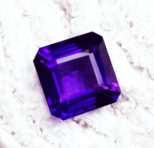 Natural Violet Amethyst 8.45 Ct Certified Loose Gemstone Square Cut - Picture 1 of 7