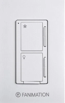 Fanimation WC2WH White 3 Speed Fan and Light Wall Control - Image 1 of 3
