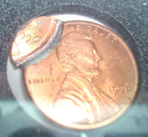 Lincoln Penny off center double struck double date 1996 - Picture 1 of 3