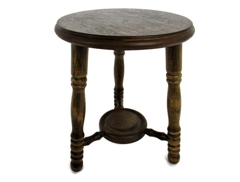 Vintage Hand Carved wood 2 Tier Milking Stool Pedestal Table Plant Flower Bonsai Cover