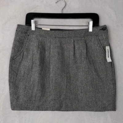 NUEVO CON ETIQUETAS Antigua Falda Lápiz Azul Marino Mujer 12 Negro Blanco Lana Forrada Oficina Carrera Academia Foto 1 de 4