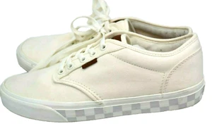 Sneakers basse da skate uomo Vans taglia 8,5 bianche Atwood tela sottopiede grigio a quadri - Foto 1 di 8