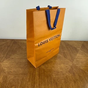 Louis Vuitton Papier Geschenktüte Einkaufstasche leer orange blau 14" x 9,5" x 4" - Bild 1 von 6