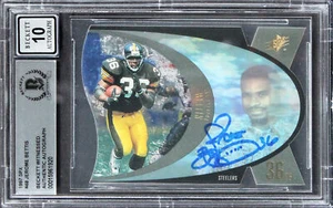 Rams Jerome Bettis Authentic Signed 1997 SPX #48 Card Auto Grade 10! BAS Slabbed - Picture 1 of 2