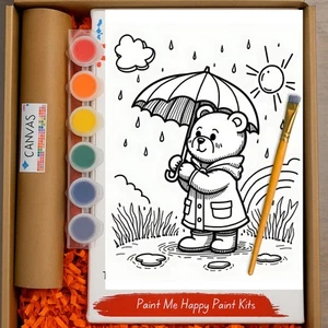 Kids Paint Kit, Canvas Set Canvas, Tempera Paint, Creative Craft Kit, Activity - Picture 1 of 6