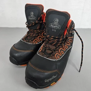 RefrigiWear PolarForce Hiker Boots Mens Size 6.5 Black & Orange Waterproof - Picture 1 of 12