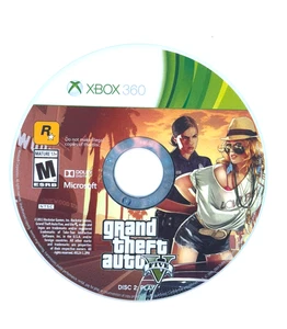 GRAND THEFT AUTO V FIVE DISC 2 PLAY DISC XBOX 360 videogioco disco sciolto senza custodia - Foto 1 di 3