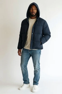 Lucky Brand Blue Puffer Coat Mens Medium NWT - Image 1 of 4