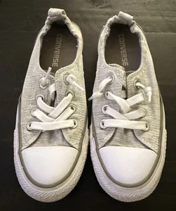 Zapatos Converse Chuck Taylor All Star bajos sin cordones grises blancos para mujer talla 6 - Imagen 1 de 8