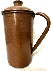 Vintage Kupfer Kaffee Tee Wasserkocher Kanne mit Griff und abnehmbarem Deckel 9" - Bild 1 von 11