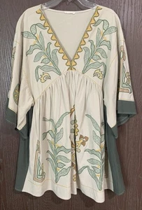 Vestido de playa suelto Sunday Up para mujer L algodón lino boho bordado muñeca bebé - Imagen 1 de 13
