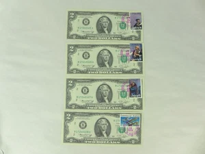 Billete de 2 dólares 1976 de Estados Unidos billetes secuenciales primer día emisión estampillas Spirit 76 - Imagen 1 de 6