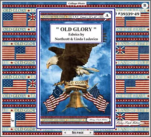 OLD GLORY NORTHCOTT EAGLE BANDIERE AMERICANE TESSUTI PATRIOTTICI - Foto 1 di 3